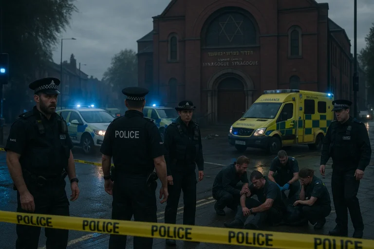 Manchester Synagogue attack: suspect shot by police after vehicle, stabbing incident